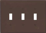 Eaton Wiring Devices PJ3B Wallplate, 4-7/8 in L, 6.37 in W, 3 -Gang, Polycarbonate, Brown, High-Gloss, Pack of 15