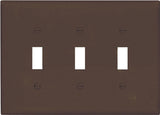 Eaton Wiring Devices PJ3B Wallplate, 4-7/8 in L, 6.37 in W, 3 -Gang, Polycarbonate, Brown, High-Gloss, Pack of 15