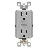 Leviton SmartlockPro 15 amps 125 V Gray GFCI Outlet 5-15R 1 pk