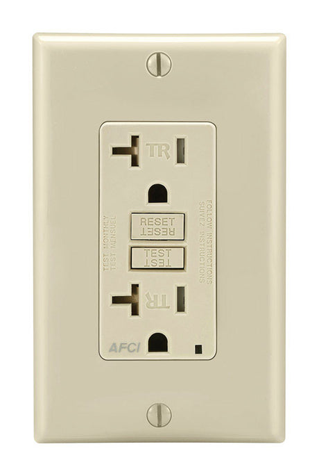 Leviton 20 amps 125 V Duplex Light Almond AFCI Outlet 5-20R 1 pk