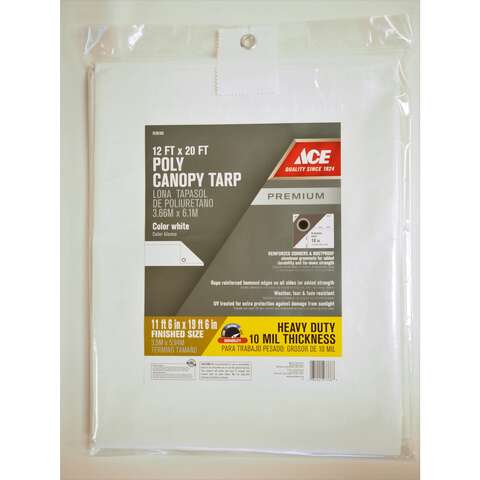 Ace 12 ft. W X 20 ft. L Heavy Duty Polyethylene Canopy Tarp White