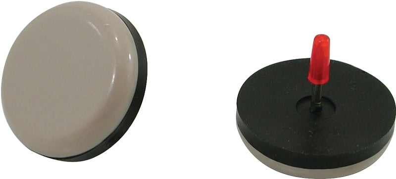 Shepherd Hardware 9469 Furniture Pad, Round, 7/8 in Dimensions, Polyethylene, Black/Tan, 8 PK