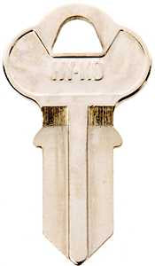 Hy-Ko 11010CG1 Key Blank, Brass, Nickel, For: Chicago Cabinet, House Locks and Padlocks, CG1 Key Number, Pack of 10