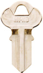 Hy-Ko 11010CG1 Key Blank, Brass, Nickel, For: Chicago Cabinet, House Locks and Padlocks, CG1 Key Number, Pack of 10