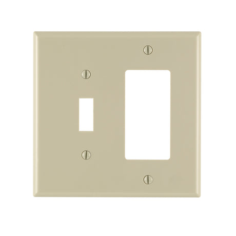 Leviton Midway Ivory 2 gang Thermoplastic Nylon Decorator/Toggle Wall Plate 1 pk