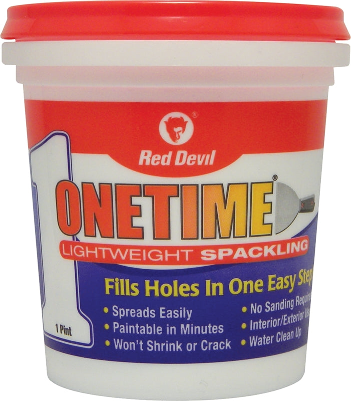 Red Devil 0548 Lightweight Spackling, Latex, Oil Base, White, 1 pt Tub
