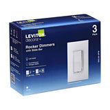 Leviton Decora White 600 W Rocker Dimmer Switch 3 pk