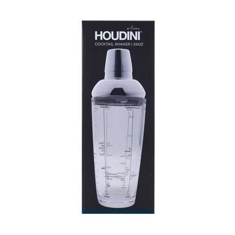 Houdini 24 oz Clear Glass/Stainless Steel Cocktail Shaker