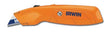 Irwin 2082300 Utility Knife, 1-1/2 in W Blade, Bi-Metal Blade, Ergonomic Handle, Orange Handle