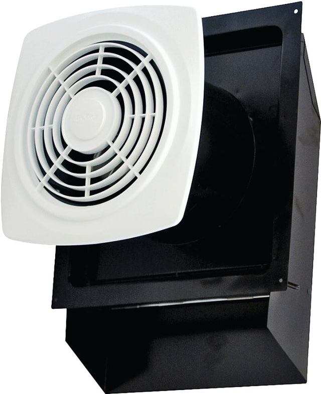 Air King Through the Wall EWF-180 Exhaust Fan, 4-5/8 to 9-1/2 in L, 11-11/16 in W, 0.8 A, 120 V, 1-Speed, Steel