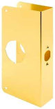 Prime-Line U9550 Lock and Door Reinforcer, 2-3/4 in Backset, 1-3/4 in Thick Door, Brass, Brass, 9 in H, 4-5/16 in W