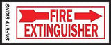 Hy-Ko FE-2R Safety Sign, Fire Extinguisher Right Arrow, Red Legend, Vinyl, 10 in W x 4 in H Dimensions