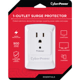 CyberPower Essential 0 ft. L 1 outlets Wall Tap White 900 J