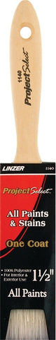 Linzer WC 1140-1.5 Paint Brush, 1-1/2 in W, 2-1/2 in L Bristle, Varnish Handle