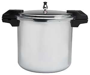 Imusa A417-80808 Pressure Cooker, 22 qt, 13.8 in Dia, Aluminum, Silver, Mirror Polished/Natural