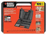 Black+Decker BDA91109 Combination Drill Bit Set, 109-Piece