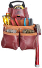 CLC 21428 Nail and Tool Bag, 10-Pocket, Leather, Chestnut