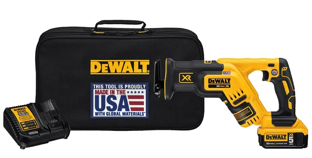 DEWALT DCS367P1 Series Reciprocating Saw Kit, Battery Included, 20 V, 5 Ah, 1-1/8 in L Stroke