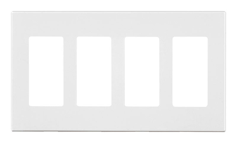 Leviton White 4 gang Polycarbonate Decorator Screwless Wall Plate 1 pk