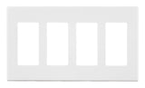 Leviton White 4 gang Polycarbonate Decorator Screwless Wall Plate 1 pk