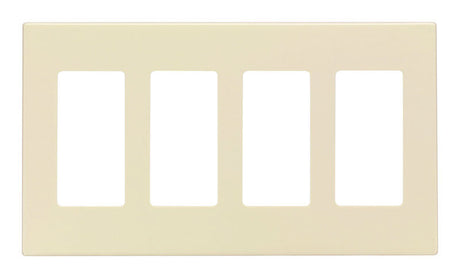 Leviton Almond 4 gang Polycarbonate Decorator Screwless Wall Plate 1 pk