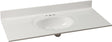 Foremost WS-2249 Vanity Top, 49 in OAL, 22 in OAW, Marble, Solid White, Oval Bowl, Countertop Edge