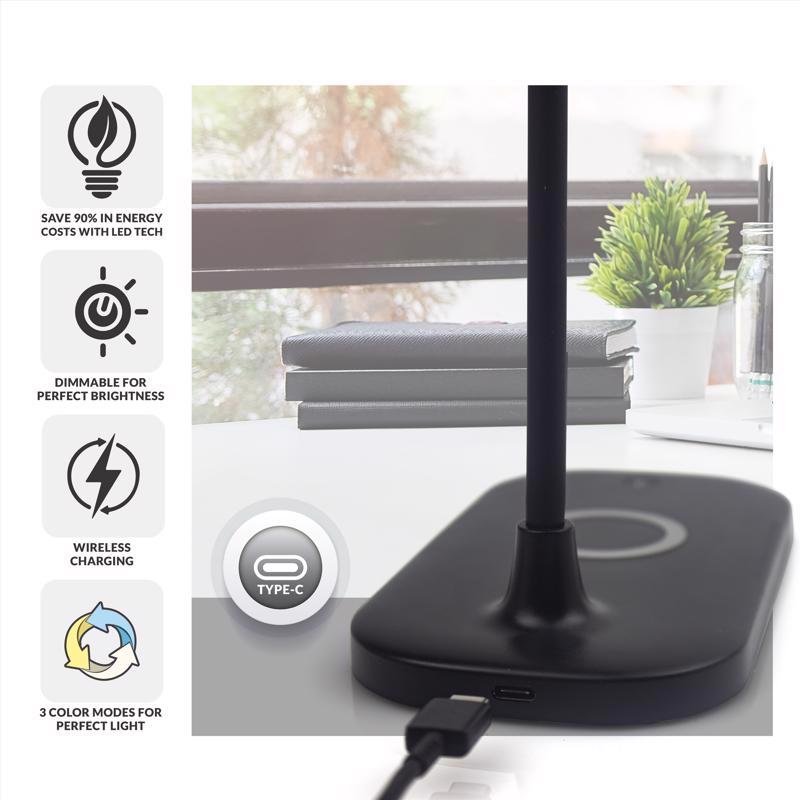 Newhouse Lighting Zlata 12 in. Black Desk Lamp