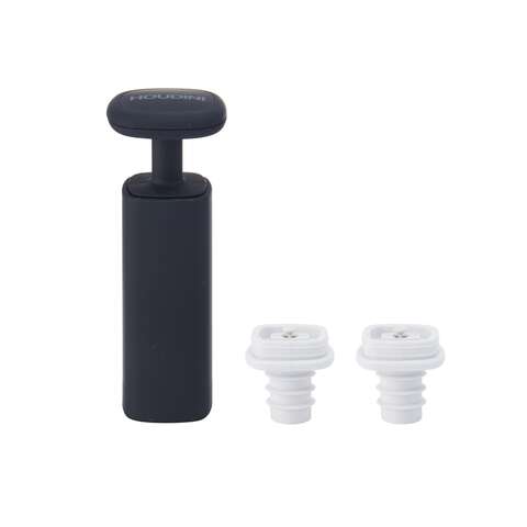 Houdini Black Silicone Vacuum Pump and Stopper Set