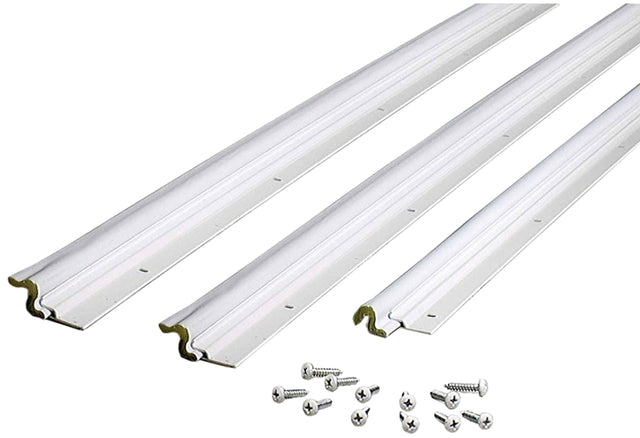 M-D 91850 Jamb Weatherstrip, 0.63 in Thick, Aluminum/Vinyl, White