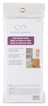 Simple Spaces SD-PCP01-C3L Shower Curtain, Vinyl, Clear, Clear