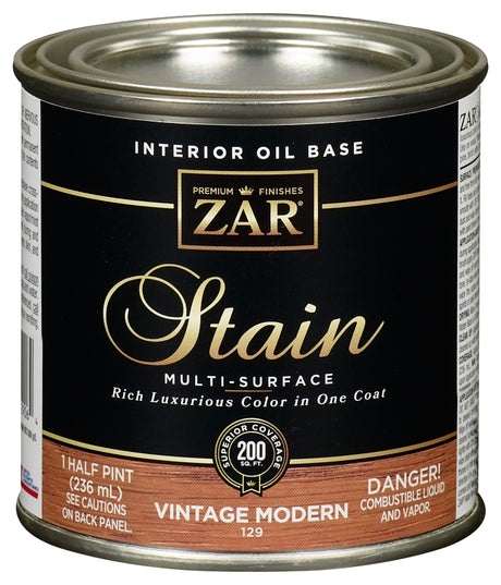 ZAR 12906 Wood Stain, Amber, Liquid, 0.5 pt, Can