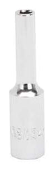 Vulcan MT6487800 Drive Socket, 4 mm Socket, 1/4 in Drive, 6-Point, Chrome Vanadium Steel, Chrome