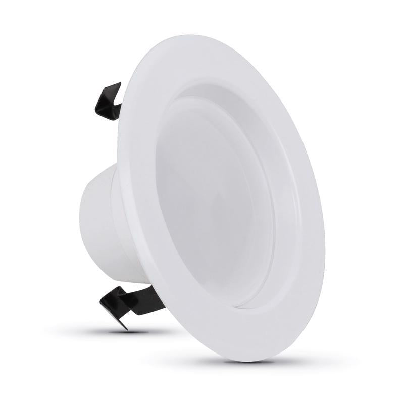 Feit Electric LEDR4/4WYCA Recessed Downlight, 7.2 W, 120 V, LED Lamp, Aluminum, White