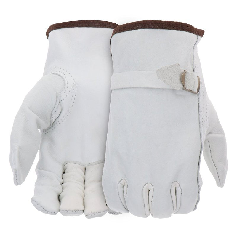 Boss B81202-S Gloves with Wrist Enclosure, S, Keystone Thumb, Slip-On Cuff, Cowhide Leather, Natural