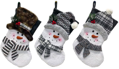 Hometown Holidays 49704 Toy Snowman Stocking, 20 in, Neutral, 5+, Polyester, Gray/White, Pack of 24