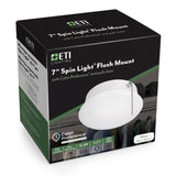 ETI 3.58 in. H X 7 in. W X 7 in. L White LED Ceiling Spin Light