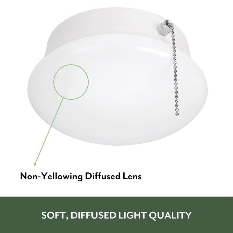 ETI 3.58 in. H X 7 in. W X 7 in. L White LED Ceiling Spin Light