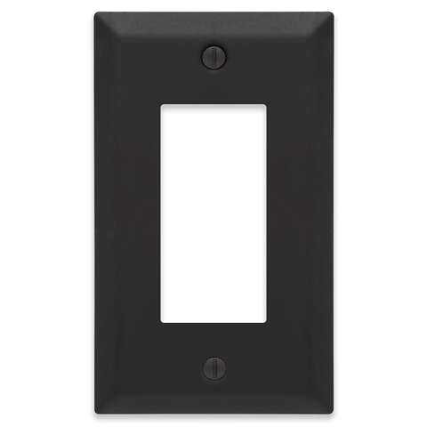 Amerelle Century Matte Black 1 gang Stamped Steel Decorator Wall Plate 1 pk