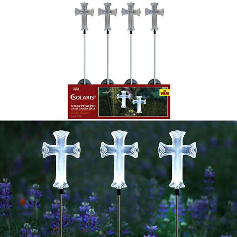 Alpine White Plastic 34 in. H Cross Outdoor Garden Stake, Pack of 20