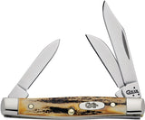Case XX 00178 Folding Pocket Knife, 2 in Clip, 1.49 in Pen, 1-1/2 in Sheep Foot L Blade, 3-Blade