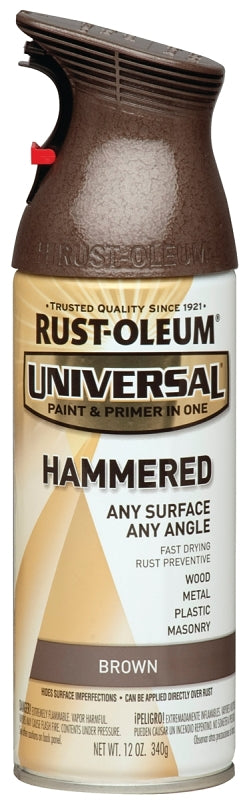 Rust-Oleum 245218 Spray Paint, Hammered, Brown, 12 oz Can