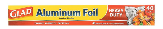 Glad BBP0492 Heavy-Duty Foil, 40 sq-ft Capacity, Aluminum