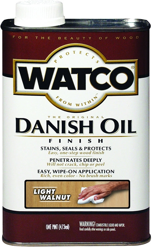 WATCO 65551 Danish Oil, Light Walnut, Liquid, 1 pt, Can