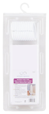 Simple Spaces SD-626WH-3L Shower Curtain, PVC/Vinyl, White, White