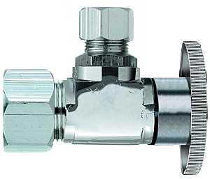 Plumb Pak PP61PCLF Shut-Off Valve, Angle, 5/8 x 3/8 in Connection, Compression, Brass Body