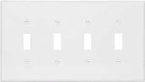 Eaton Wiring Devices PJ4W Wallplate, 4-7/8 in L, 8.56 in W, 4 -Gang, Polycarbonate, White, High-Gloss
