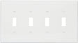 Eaton Wiring Devices PJ4W Wallplate, 4-7/8 in L, 8.56 in W, 4 -Gang, Polycarbonate, White, High-Gloss