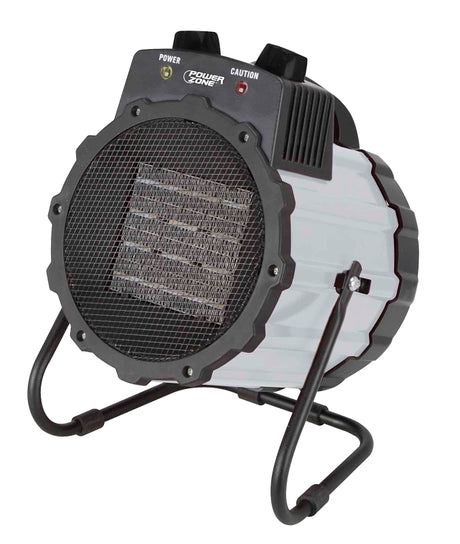 PowerZone BNT-15B2 Ceramic Utility Heater, 12.5 A, 120 V, 750/1500 W, 2-Heat Setting, Grey