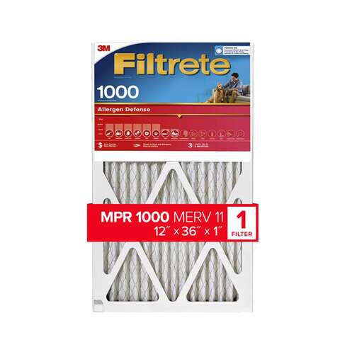 Filtrete 12 in. W X 36 in. H X 1 in. D 11 MERV Pleated Allergen Air Filter 1 pk, Pack of 4