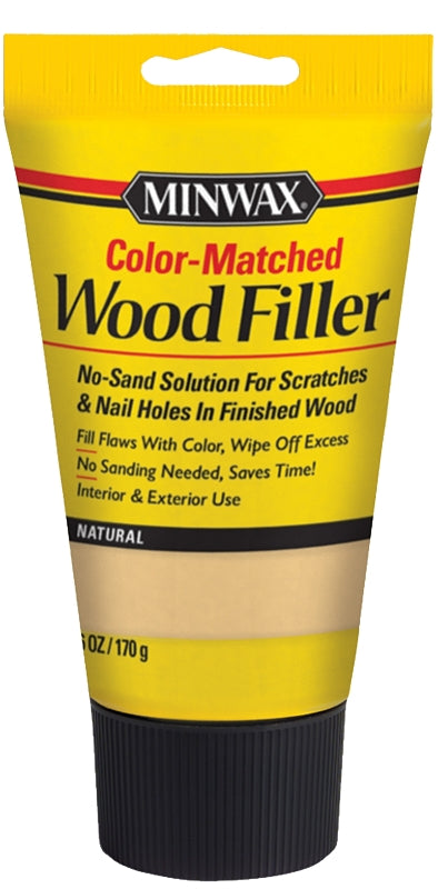 Minwax 448520000 Wood Filler, Natural, Solid, 6 oz, Tube